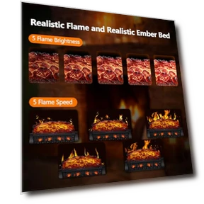 Vintage Design Portable Freestanding Fireplace Log Heater — Portable Heating Solutions, Havato