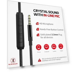 Wired Over Ear Headphones with Microphone — Over-Ear Headphones, COOSII