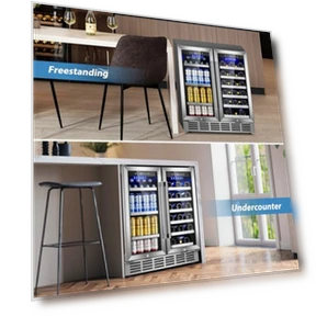Dual Zone Beverage Cooler — Wine Storage Solutions, Velivi