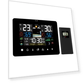 Touchscreen Weather Station Wall Clock — Weather Monitoring Clocks, Elegant Living House