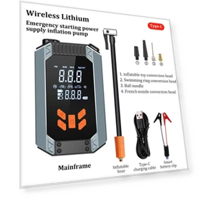 12V Car Emergency Starter with Wireless Lithium Inflator — Safety Kits, QINQING