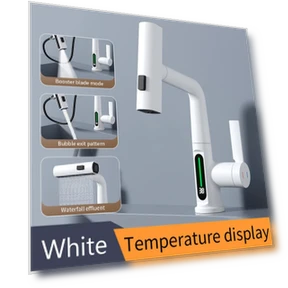 Digital Display Waterfall Faucet — Sink Faucets & Parts, Harmonious Living Home
