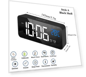Smart LED Bedside Digital Alarm Clock — Alarms & Clocks, Factory Discount Outlet