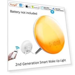 Smart Wake Up Light with Wi-Fi — Alarms & Clocks, Factory Discount Outlet