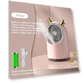 USB Rechargeable Water Mist Fan — Portable Cooling Solutions, BC Electrical Appliances