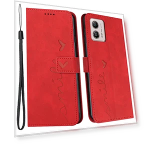 Imprinted Heart Shape Phone Cover Stand Wallet Phone Leather Case with Strap — Flip Cases, Smartwatch 2025
