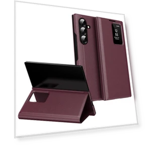 Leather Phone Cover with Card Holder and Smart View Window — Phone Accessories, Smartwatch 2025