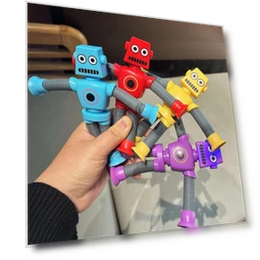 Luminous Stretching Tube Suction Cup Robot Variety Giraffe Telescopic Tube Toy — Toy Vehicles, Chest No.1