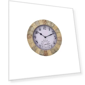 Smart Sandstone Wall Clock Thermometer — Outdoor Clocks, ZestCasa