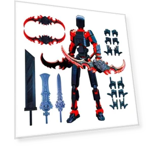 3D Printed Robot Figure with Accessories — Dolls & Figures, ophiuchus