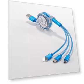 Crystal One-to-Three Retractable Fast Charging Cable — Chargers, AI Supermarket