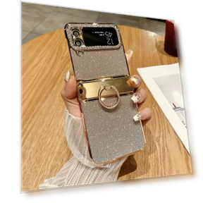 Kickstand Case Glitter Design Rhinestone Decor Hard PC Phone Cover — Phone Accessories, Smartwatch 2025