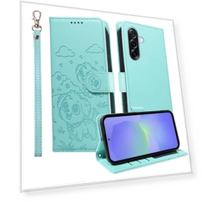 RFID Blocking Imprinted Dog Pattern PU Leather Phone Cover with Wrist Strap — Protective Covers, Smartwatch 2025