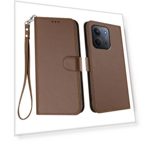 Leather Wallet Stand Case with Wrist Strap — Phone Accessories, Smartwatch 2025