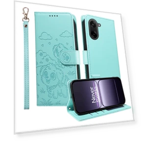 RFID Blocking Imprinted Dog Pattern PU Leather Phone Cover with Wrist Strap — Protective Cases, Smartwatch 2025