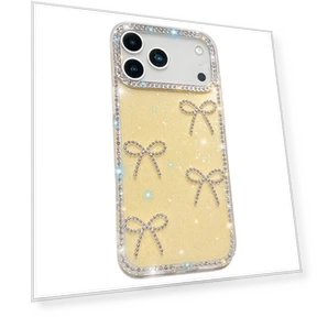 Rhinestone Edge Butterfly Bow Decor Phone Cover — Phone Accessories, Smartwatch 2025