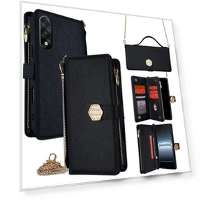 Textured Cross PU Leather + TPU Wallet Phone Case with Strap — Basic Cases, Smartwatch 2025