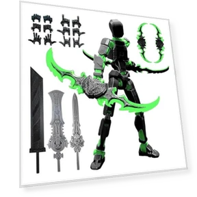 3D Printed Robot Figure with Accessories — Dolls & Figures, Party&Festival Supplies