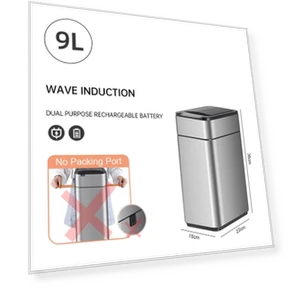 Smart Stainless Steel Trash Bin — Kitchen Cans, QIANBAIDI