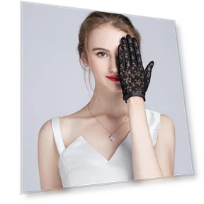 Elegant Lace Touchscreen Leather Gloves — Event-Ready Gloves, Bsell