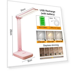 LED Desk Lamp with 3 Dimming Levels — Study & Desk Lighting, ZPG