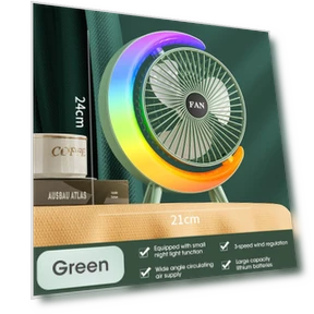 Electric Fan with RGB Lighting — Portable Cooling Solutions, Bai Fen Bai Electronic