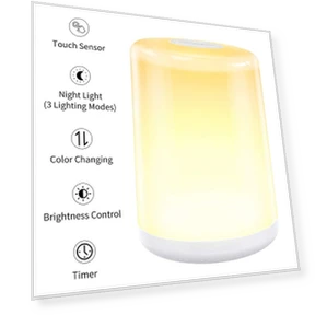 Rechargeable Smart Touch Night Light with Induction Dimmer — Night Lights, Reakosound