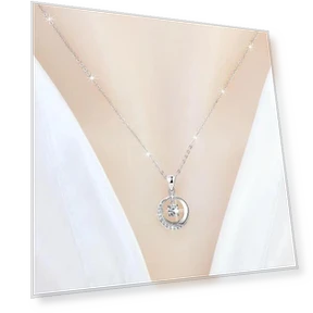 Smart Round Necklace with Zircons — Smart Jewelry, Lucky Star Jewelry