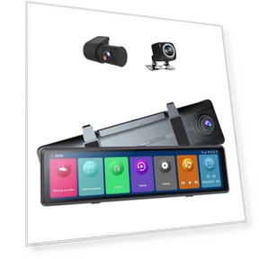 3-Camera Car DVR with 12-Inch Display — Rearview Cameras for Cars, Home Of Auto Parts