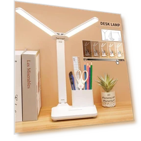 LED Desk Lamp with Dual Head and Holder — Study & Desk Lighting, DC-Home-2