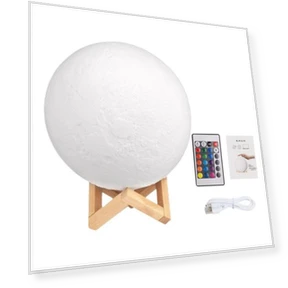 Moon Lamp with Wooden Base — Lighting, dooob