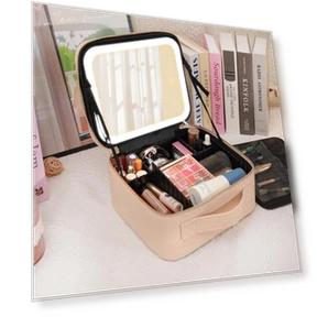 Smart LED Cosmetic Bag with Mirror — Cosmetic Cases, LIN-Home