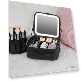 Smart LED Cosmetic Bag with Mirror — Cosmetic Cases, LIN-Home