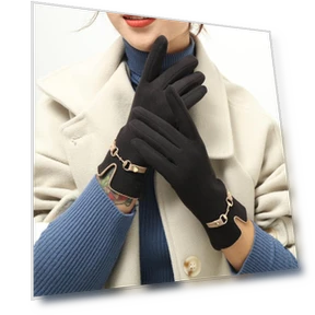 Winter Women's Warm Touchscreen Fleece Gloves with Chain — Arm Warmers, TianJinGeErLiShangMaoYouXianGongSi