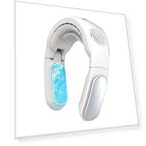 Mini Neck Hanging Bladeless Fan — Portable Cooling Solutions, Photography