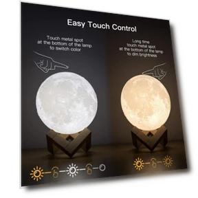 Rechargeable LED Moon Lamp — Night Lights, Yiran Furniture