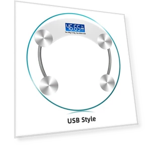 Transparent Round Digital Bathroom Scale — Weight Management Tools, Refreshing Home