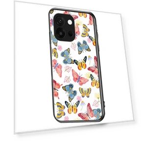 Butterfly Pattern TPU+Tempered Glass Protective Phone Cover — Screen Protectors, Smartwatch 2025