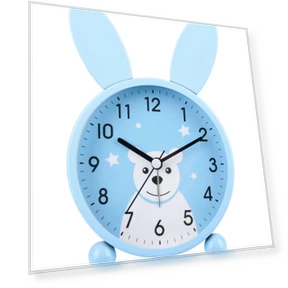 Cartoon Alarm Clock with Rabbit Ears — Clocks, Fashionable bags