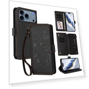Leather Case for iPhone 17 Pro Max with Butterfly Floral Embossing — Phone Accessories, Smartwatch 2025