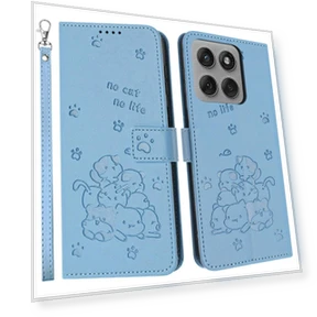 Leather Wallet Case with Cat Print and Strap — Basic Cases, Smartwatch 2025