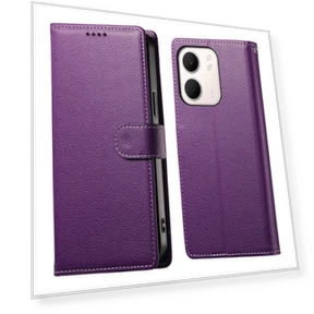 Magnetic Snap Litchi Texture Leather Wallet Phone Cover with Wrist Strap — Flip Cases, Smartwatch 2025