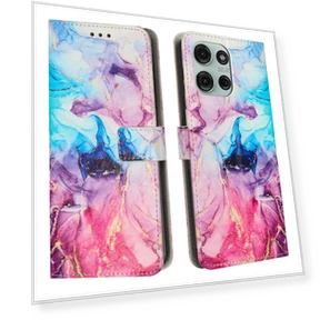 Marble Pattern PU Leather Wallet Stand Case — Phone Accessories, Smartwatch 2025