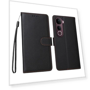 RFID Blocking 3 Card Slots PU Leather Phone Cover with Wrist Strap — Protective Cases, Smartwatch 2025