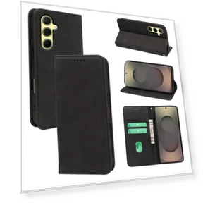 Strong Magnetic Leather Wallet Phone Cover with Striped Texture — Flip Cases, Smartwatch 2025