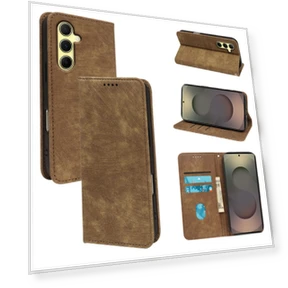 Strong Magnetic Leather Wallet Phone Cover with Striped Texture — Flip Cases, Smartwatch 2025