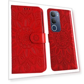 Sunflower Imprint Leather Wallet Phone Cover — Flip Cases, Smartwatch 2025