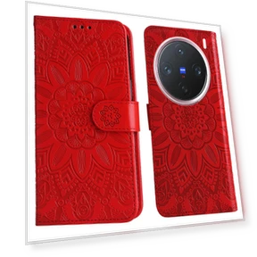 Sunflower Imprint Leather Wallet Phone Cover — Flip Cases, Smartwatch 2025