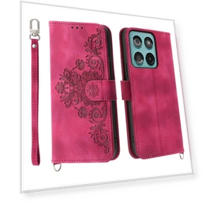 Flower Pattern PU Leather Wallet Phone Cover with Strap — Flip Cases, Smartwatch 2025