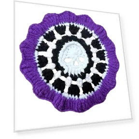 Handmade Crochet Skull Cup Holder — Kids' Room Decor, Talos Party Carnival